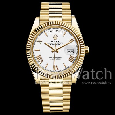Rolex Day-Date 40 Yellow Gold/White Dial/President Bracelet (Арт. 048-355)