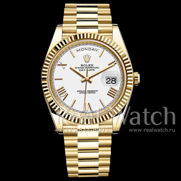 Rolex Day-Date 40 Yellow Gold/White Dial/President Bracelet (Арт. 048-355) (ref.# )