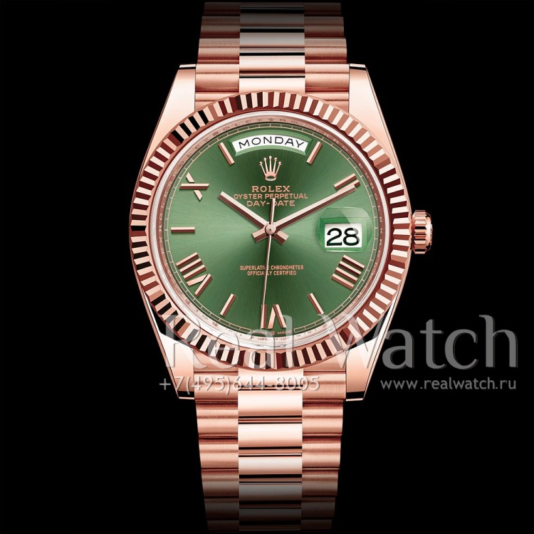 Rolex Day-Date 40 mm Rose Gold Olive Green Dial (Арт. RW-9166) (ref.# 228235-0025)