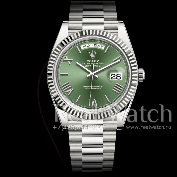 Rolex Day-Date 40 mm White Gold Olive Green Dial (Арт. RW-9169) (ref.# 228239-0033)