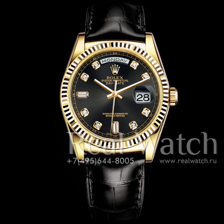 Rolex Day-Date 36 mm Yellow Gold Black Dial (Арт. RW-9175) (ref.# 118138)
